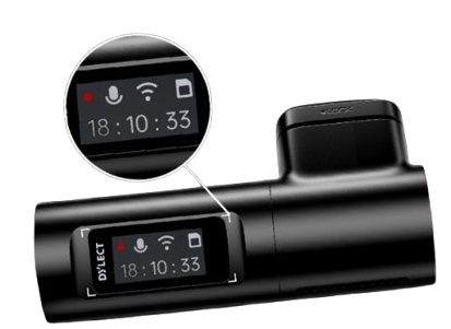 Dylect Sense Classic 1080p dash cam supporting 1TB SD card with dual USB car charger.