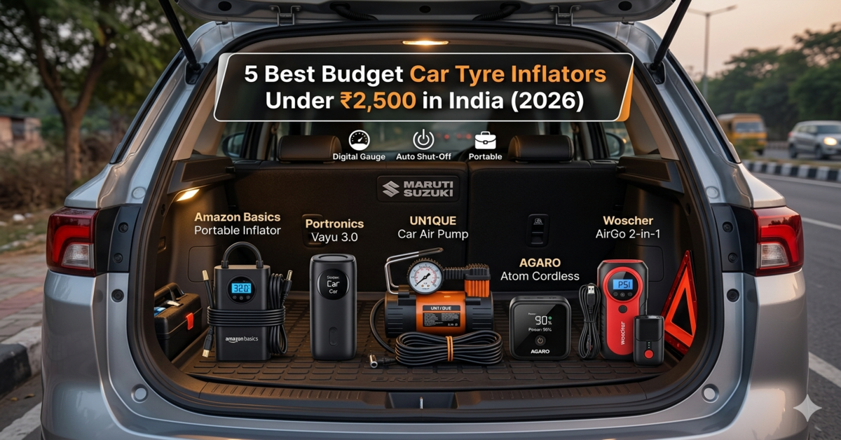 5 Best Budget Car Tyre Inflators Under ₹2,500 in India (2026)