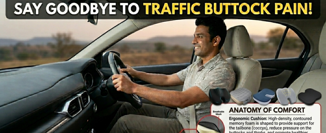 5 Best Car Seat Cushion in India (2026): Say Goodbye to Traffic Back Pain!