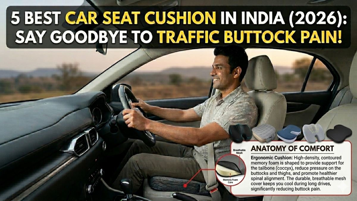 5 Best Car Seat Cushion in India (2026): Say Goodbye to Traffic Back Pain!