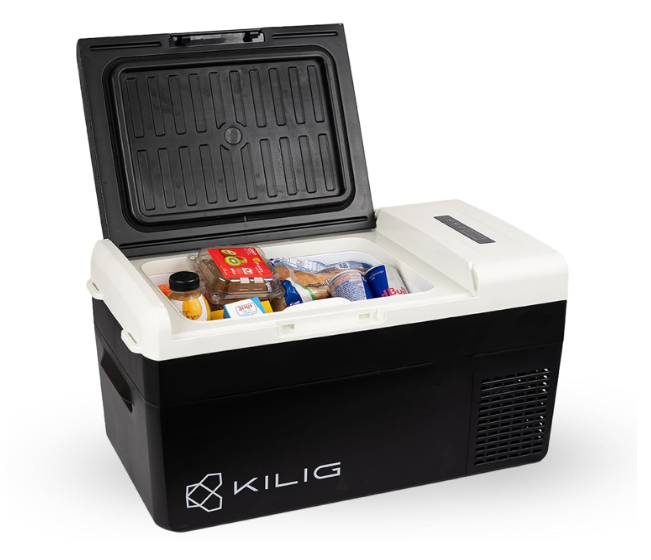 Kilig Subzero 20S heavy-duty 20L compressor car fridge freezer featuring rugged exterior protection panels and a top control panel