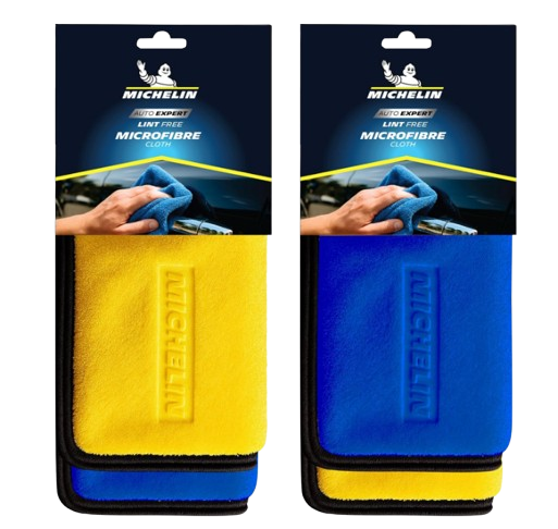MICHELIN 500 GSM pack of 4 double sided microfiber cleaning cloth for car exterior