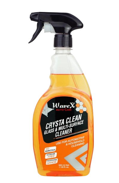 WaveX Crysta Clean spray demonstrating how the best car glass cleaner in India eliminates interior cabin window fogging.