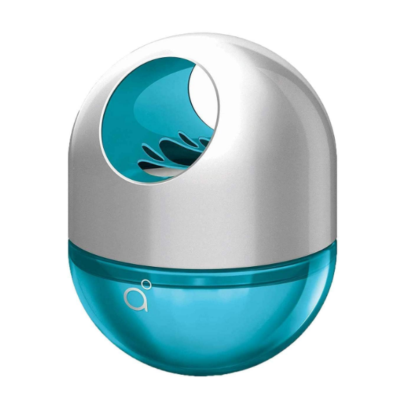 Godrej aer Twist Cool Surf Blue dashboard car air freshener featuring a modern round matte blue design with rotatable wave vents