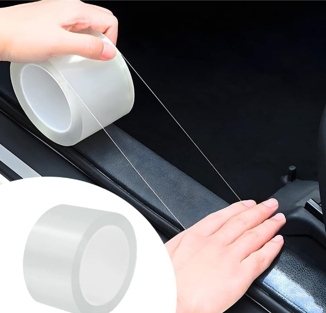 VINSU transparent carbon fiber texture nano PVC car door edge guard PPF protection tape
