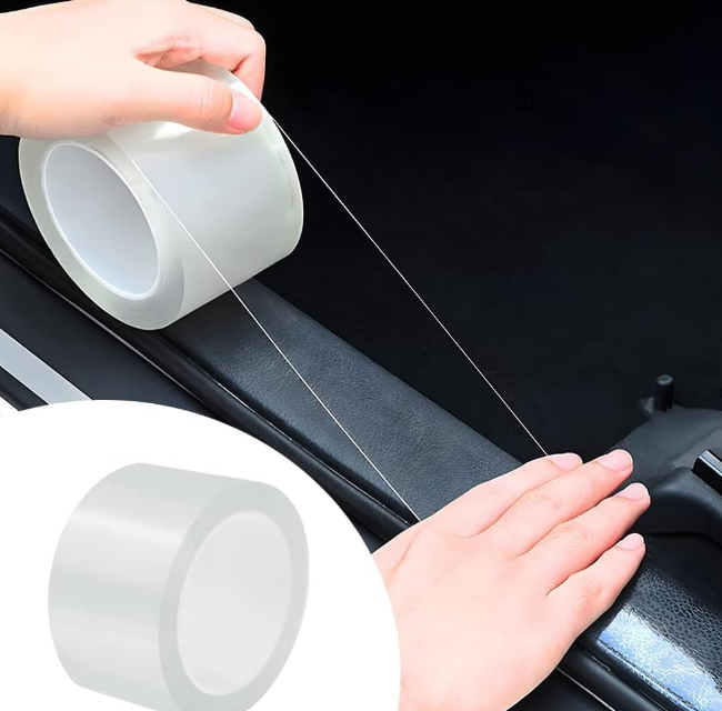 VINSU transparent carbon fiber texture nano PVC car door edge guard PPF protection tape