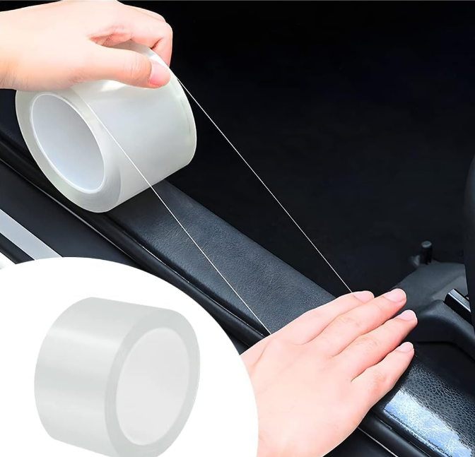 VINSU transparent carbon fiber texture nano PVC car door edge guard PPF protection tape