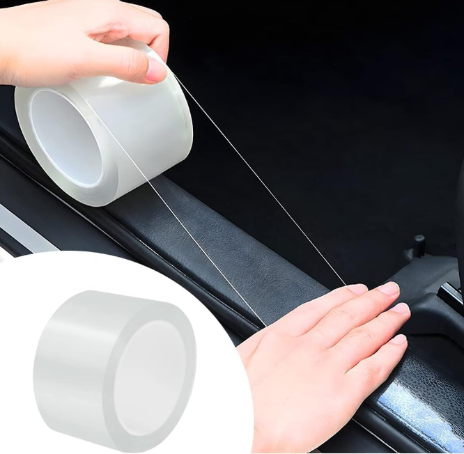 VINSU transparent carbon fiber texture nano PVC car door edge guard PPF protection tape