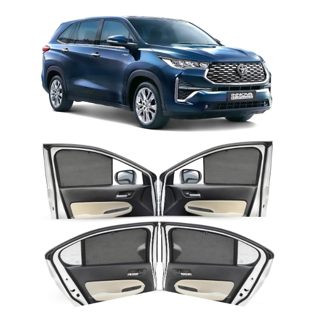 Autofact custom fit CAD CAM non magnetic fix type window sunshades set of 6 for Toyota Innova Hycross