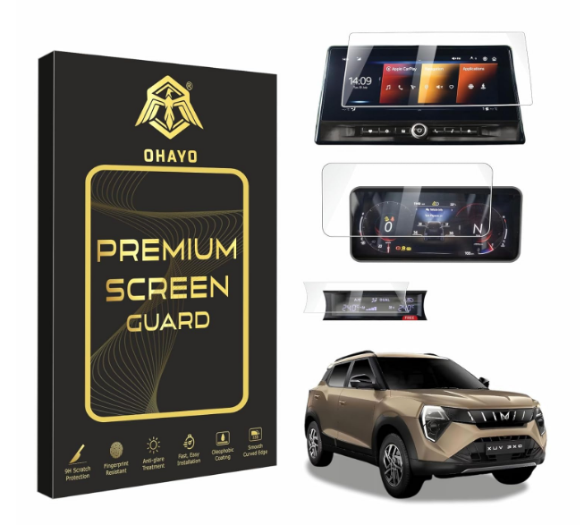 OHAYO 9H hardness flexible non glass display screen protector guard for Mahindra XUV 3XO infotainment screen