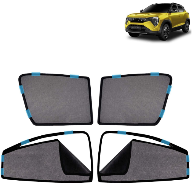 Kingsway magnetic side window sunshades curtain set with rear zipper for Mahindra XUV 3XO