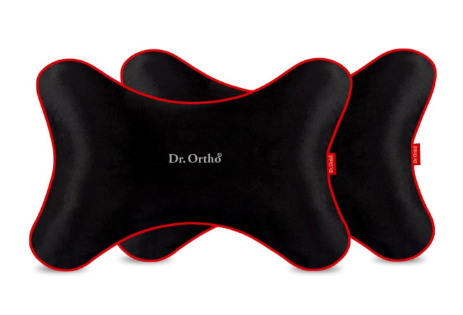 Dr Ortho 100 percent memory foam ergonomic car neck rest cushion headrest pillow with elastic strap