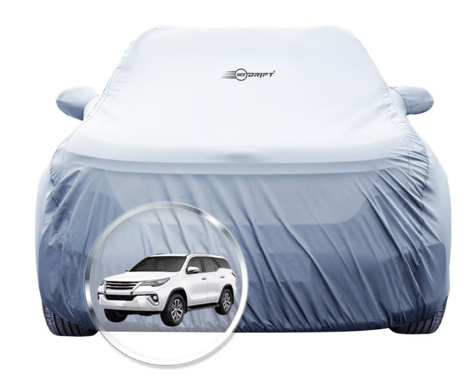 NEODRIFT SilverTech all weather water resistant custom fit car cover with mirror pockets for Toyota Fortuner