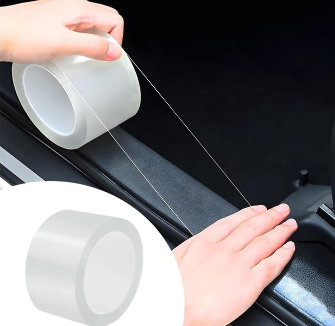 VINSU transparent carbon fiber pattern nano PVC paint protection film PPF tape for Hyundai i20 car door edge guard