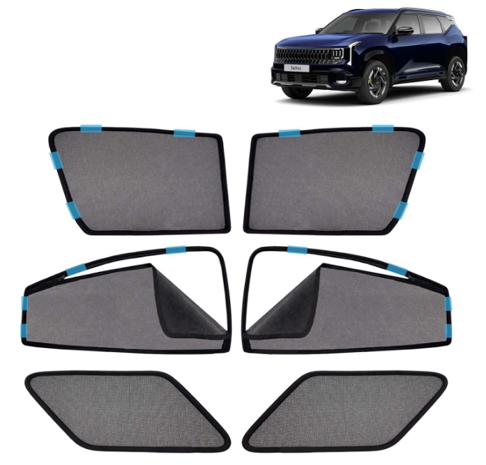 KINGSWAY custom magnetic side window sunshades curtain set of 6 with zipper for Kia Seltos 2026