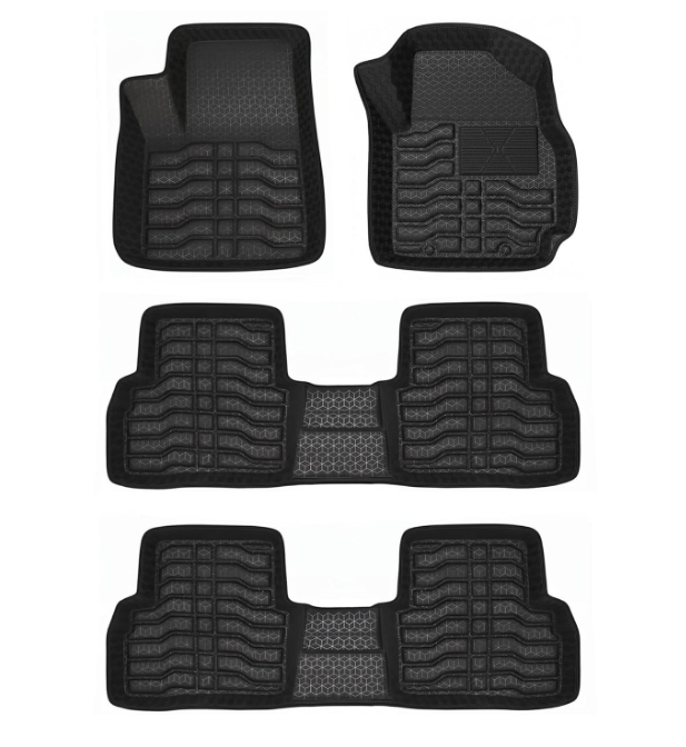  KINGSWAY 100 percent waterproof black PVC 4.5D tray floor mats set for Mahindra Bolero 2020 onwards