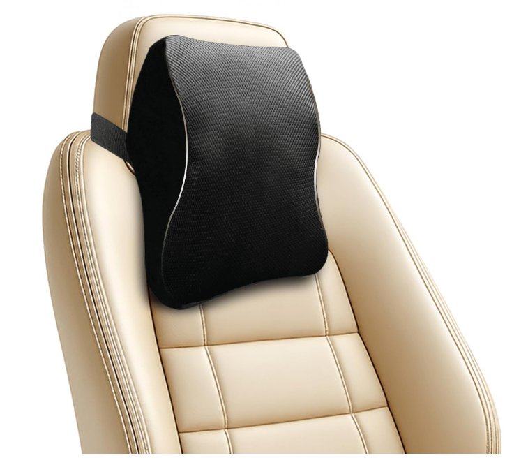 Trajectory Shark Tank featured black high-density memory foam ergonomic car neck rest cushion pillow for Maruti Suzuki Dzire