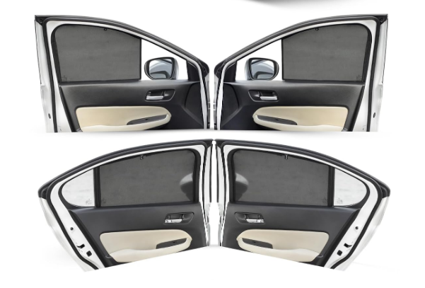 Autofact pack of 6 custom fit fix-type cotton mesh side window sunshades for Maruti Suzuki Eeco