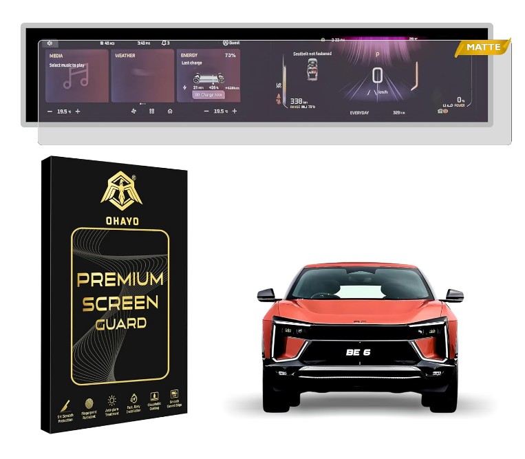 OHAYO 9H Military Strength Matte Anti-Glare Screen Protector Film for Mahindra BE 6e Display